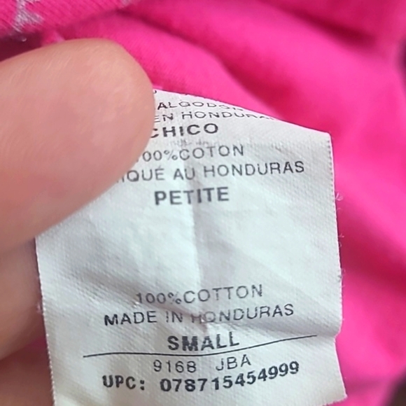 T shirt fuchsia pink 100% cotton stretch mandela print Crew Neck Short Sleeve - Picture 5 of 5